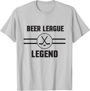 Beer League Legend Hockey T-Shirt - T-Shirt | Ash