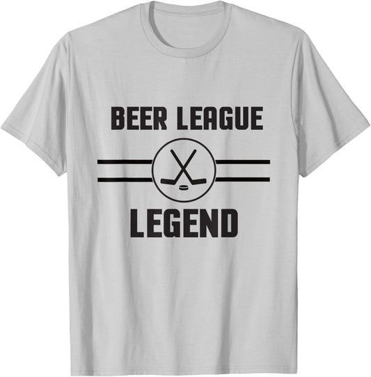 Beer League Legend Hockey T-Shirt - T-Shirt | Ash