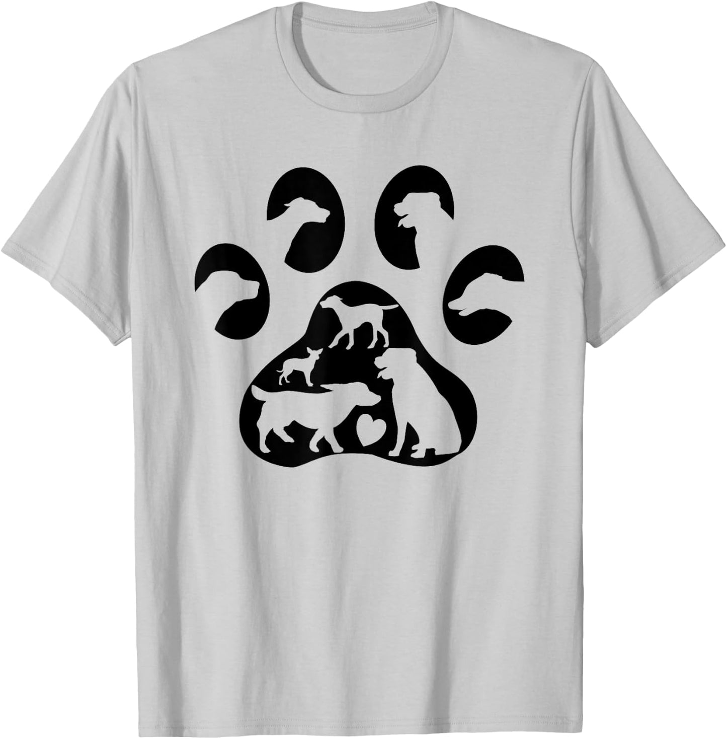 Dog Paw Print Foot for Dog Lovers Women Kids T-Shirt - T-Shirt | Ash