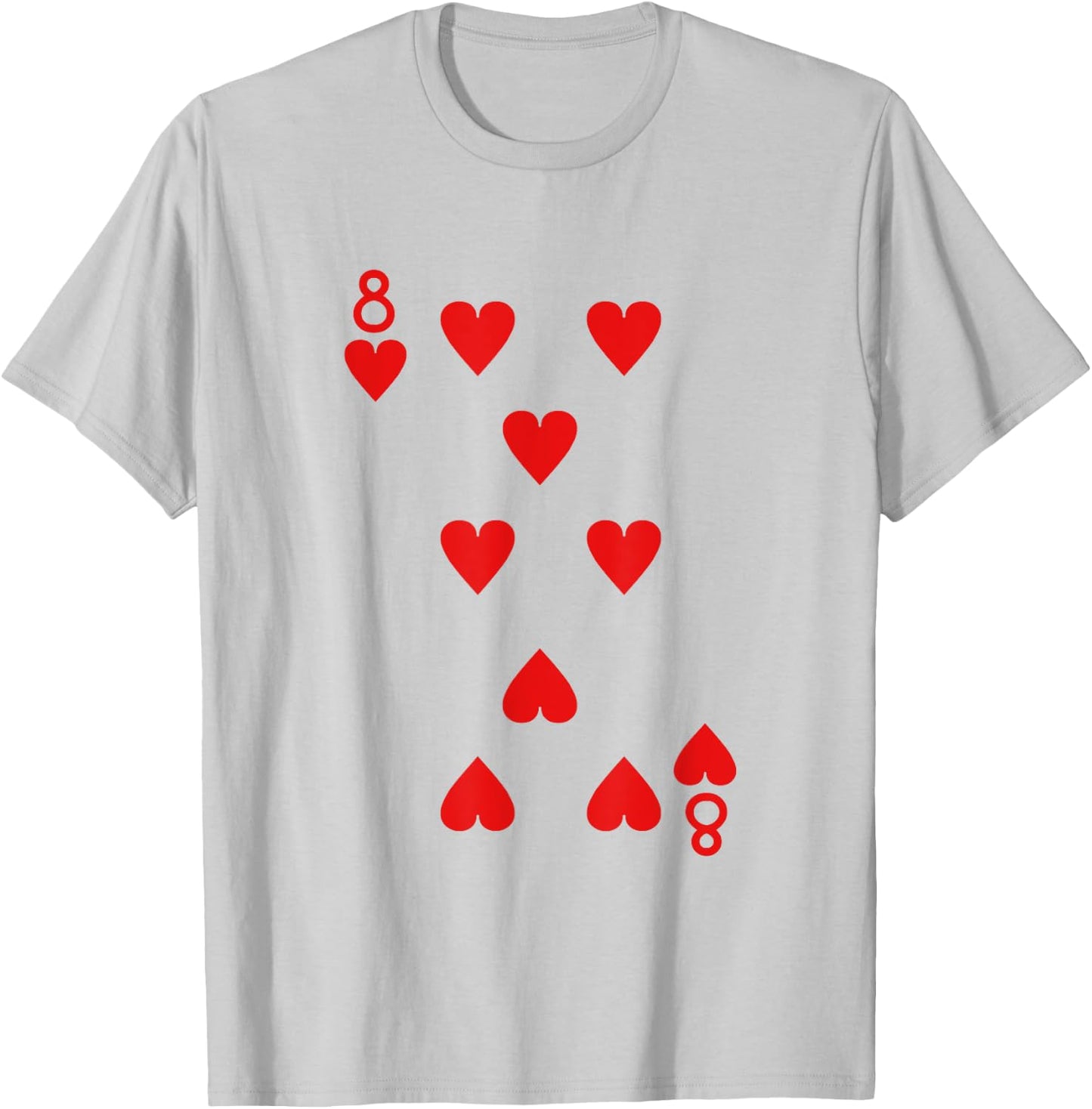 Eight Of Hearts Deck Of Cards Playing Cards Halloween Poker T-Shirt - T-Shirt | Ash