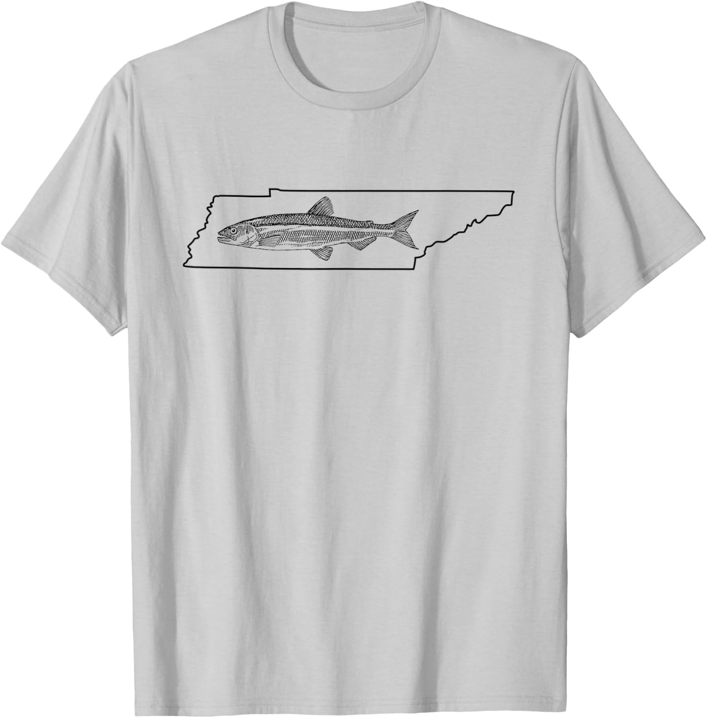 Tennessee Trout Fishing Map T-Shirt - T-Shirt | Ash