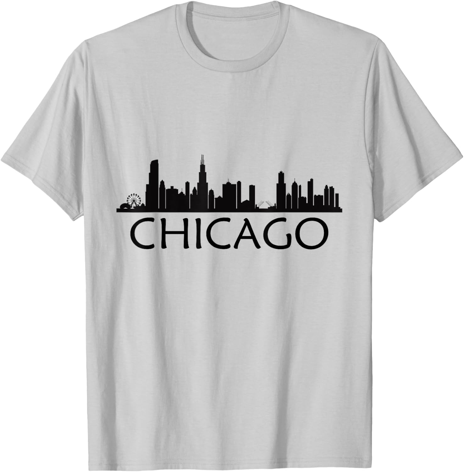Chicago Skyline Chi Town I Love Wind City T-Shirt - T-Shirt | Ash