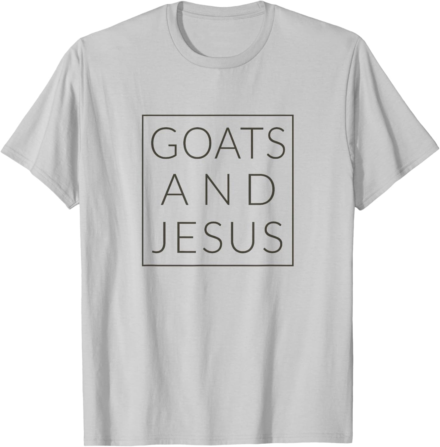 Goats and Jesus, Christian Minimal Fun Animal T-Shirt - T-Shirt | Ash