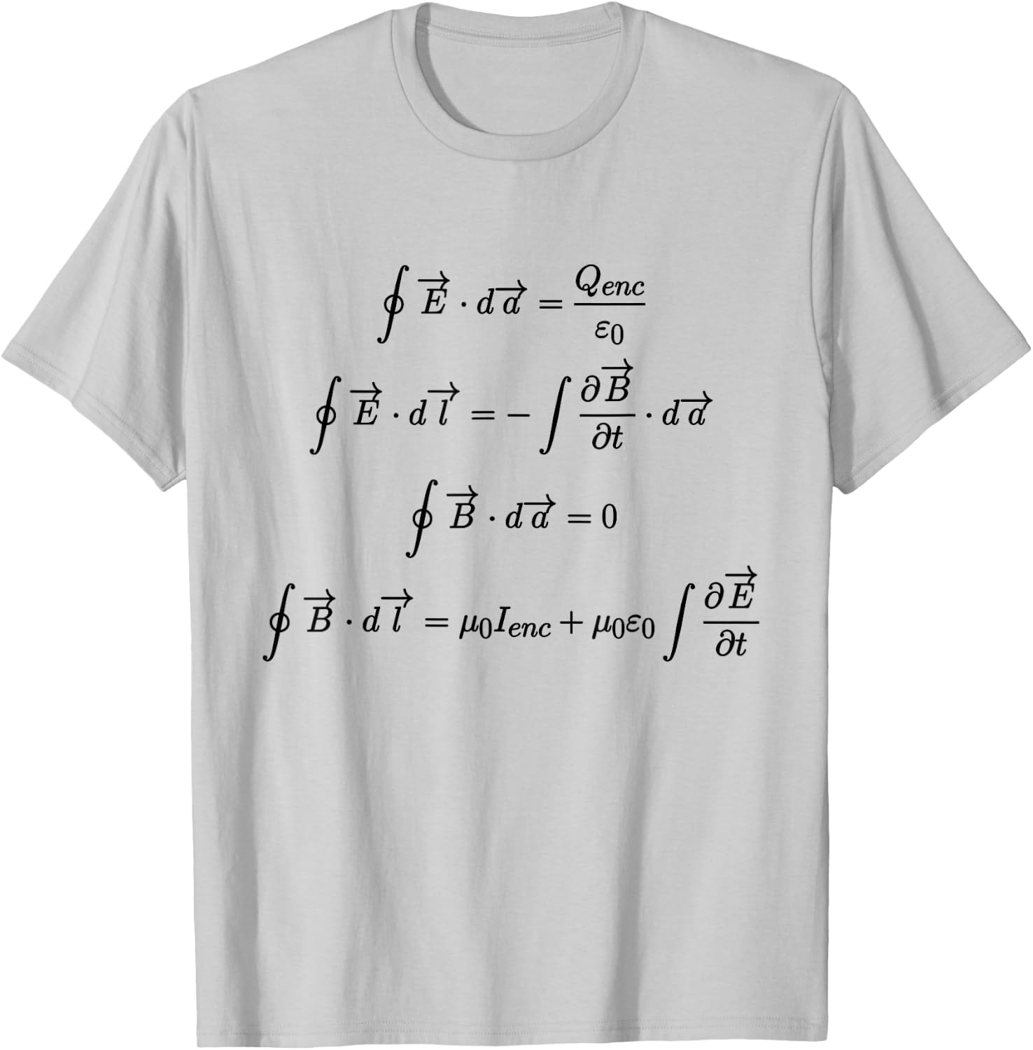 Maxwell's Equations Integral Form Science and Math T Shirts T-Shirt - T-Shirt | Ash