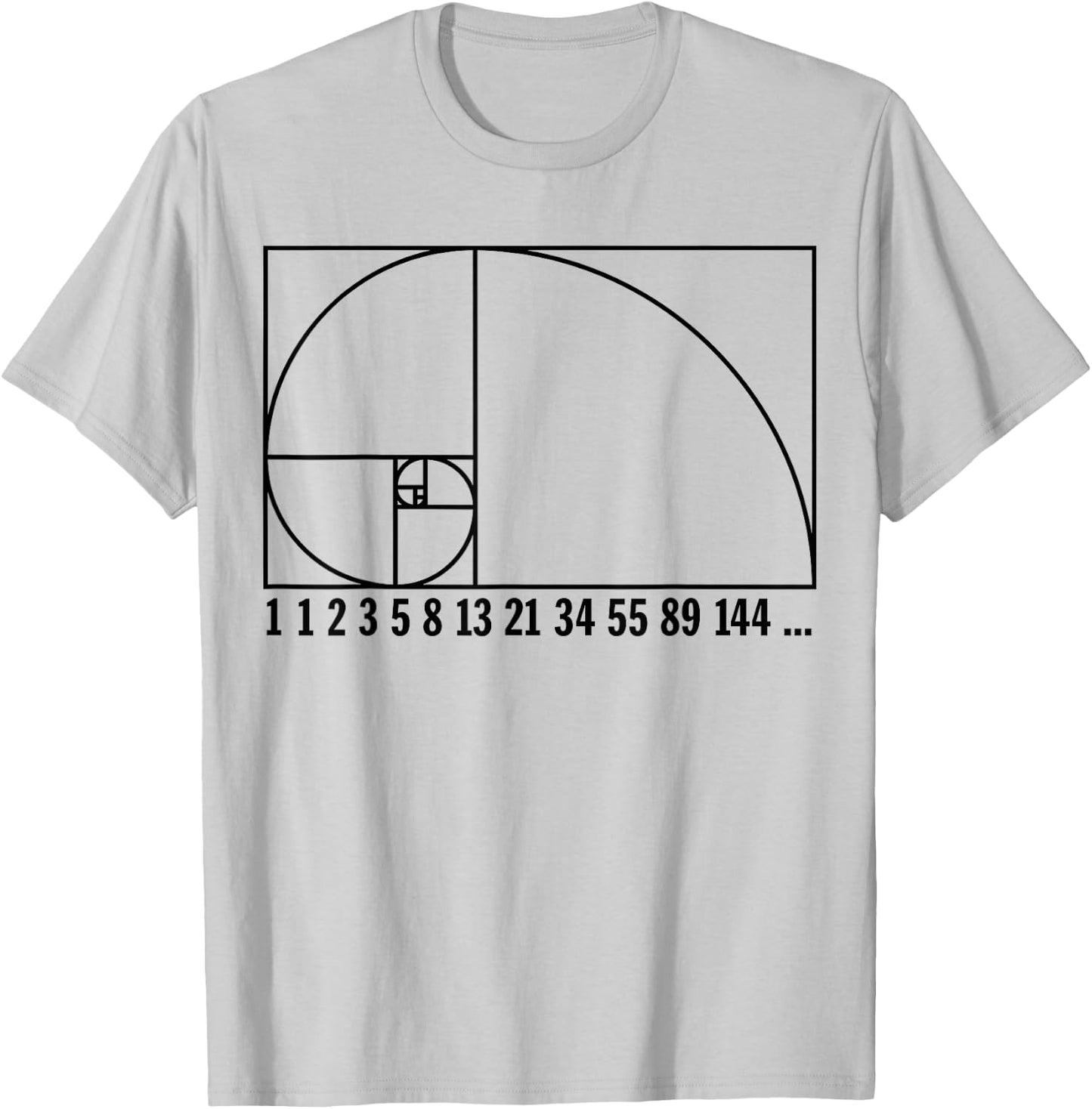 Fibonacci Spiral - Number Sequence black - Science T-Shirt - T-Shirt | Ash