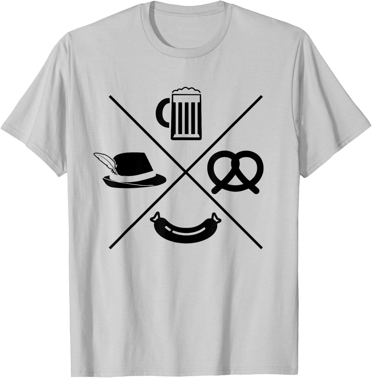 Oktoberfest - Beer Wurst Pretzel Funny German Souvenir Gift T-Shirt - T-Shirt | Ash