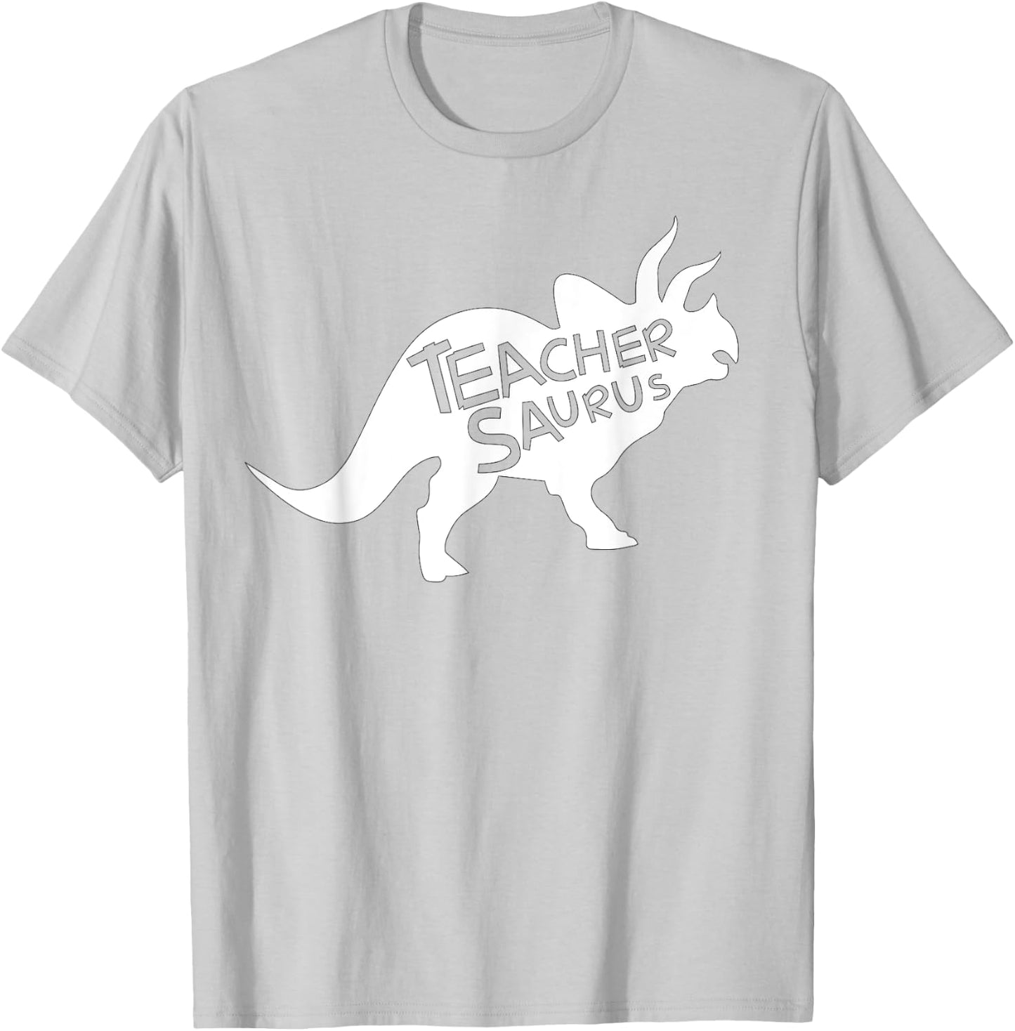 Teacher Saurus Shirt Funny Triceratop Dinosaur Gift Men Women T-Shirt - T-Shirt | Ash