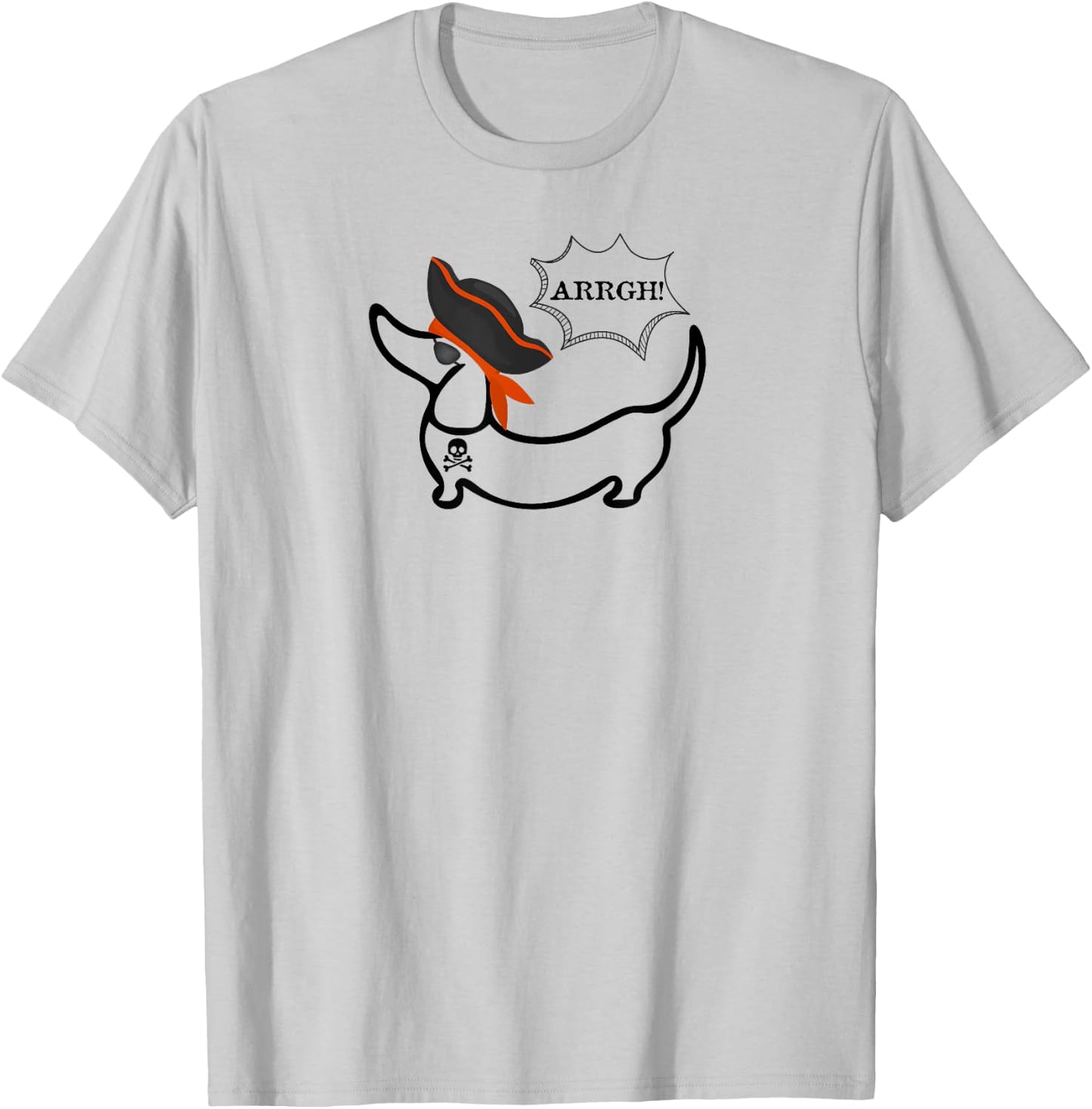 Funny Dachshund Sausage Dog Pirate Women Girls Kids T-Shirt - T-Shirt | Ash