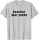 Practice Safe Sacks, Lazy Halloween Football T-Shirt - T-Shirt | Ash