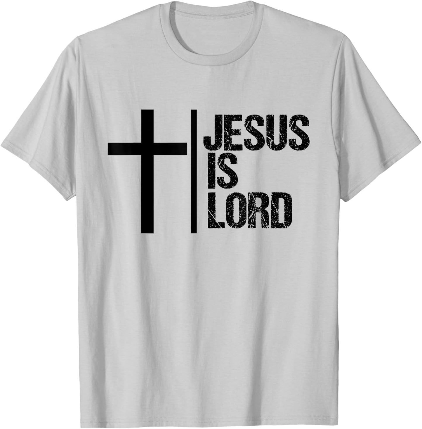 Jesus is Lord Cross Faith Christian Bible God Holy T-Shirt - T-Shirt | Ash