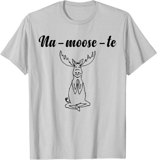 Na-Moose-Te Funny Moose Yoga T-Shirt - T-Shirt | Ash