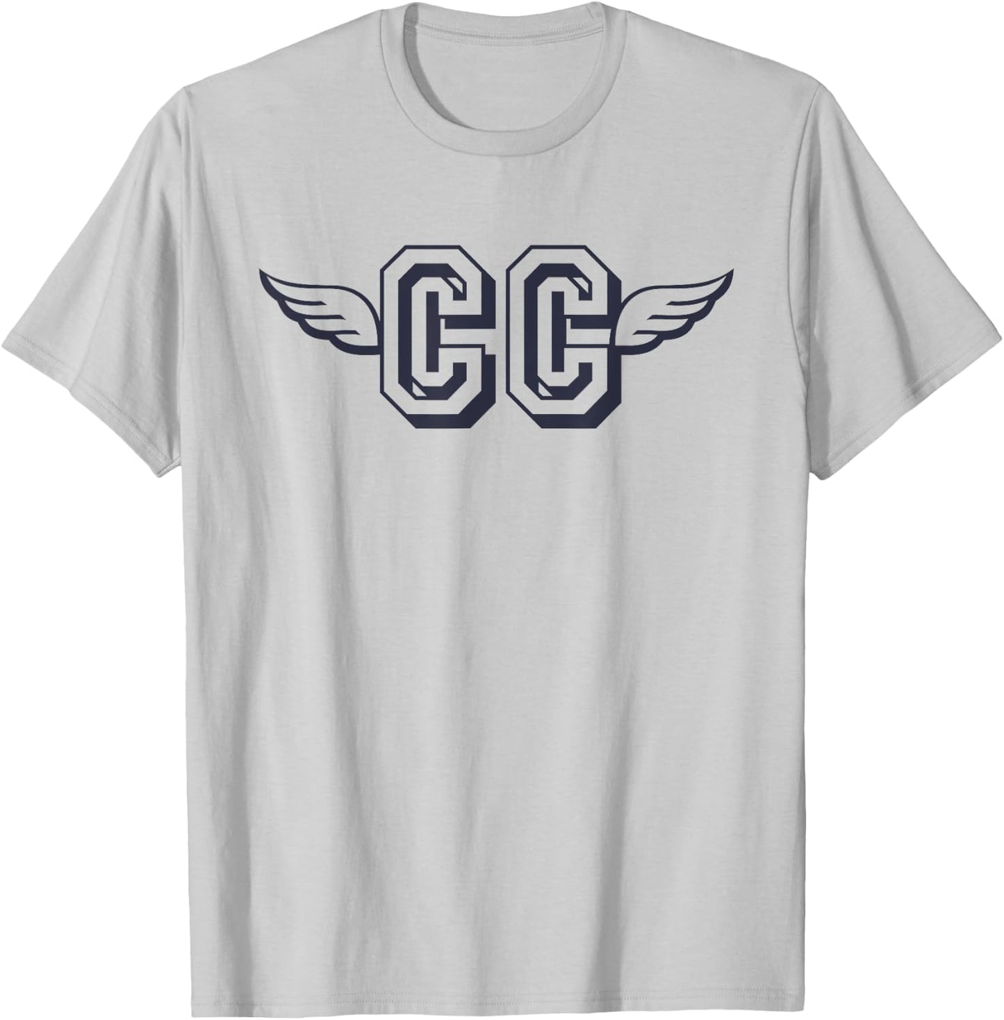 Retro CC Cross Country Running Wings Logo T-Shirt - T-Shirt | Ash