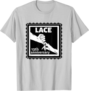 13th Wedding anniversary traditional gift Lace T-Shirt - T-Shirt | Ash