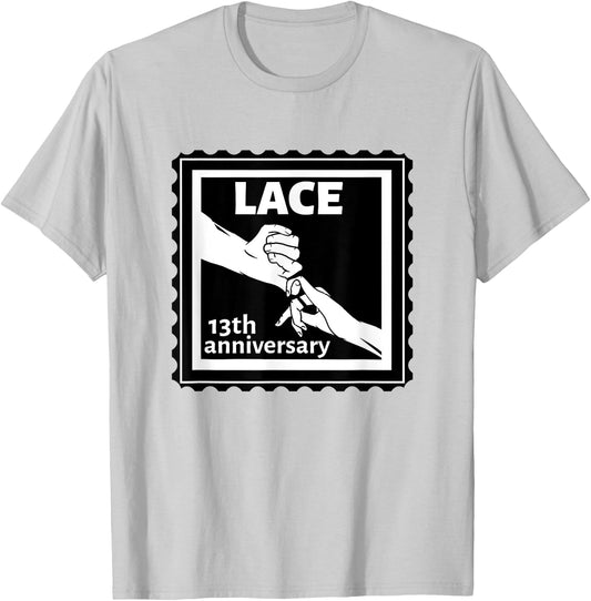 13th Wedding anniversary traditional gift Lace T-Shirt - T-Shirt | Ash