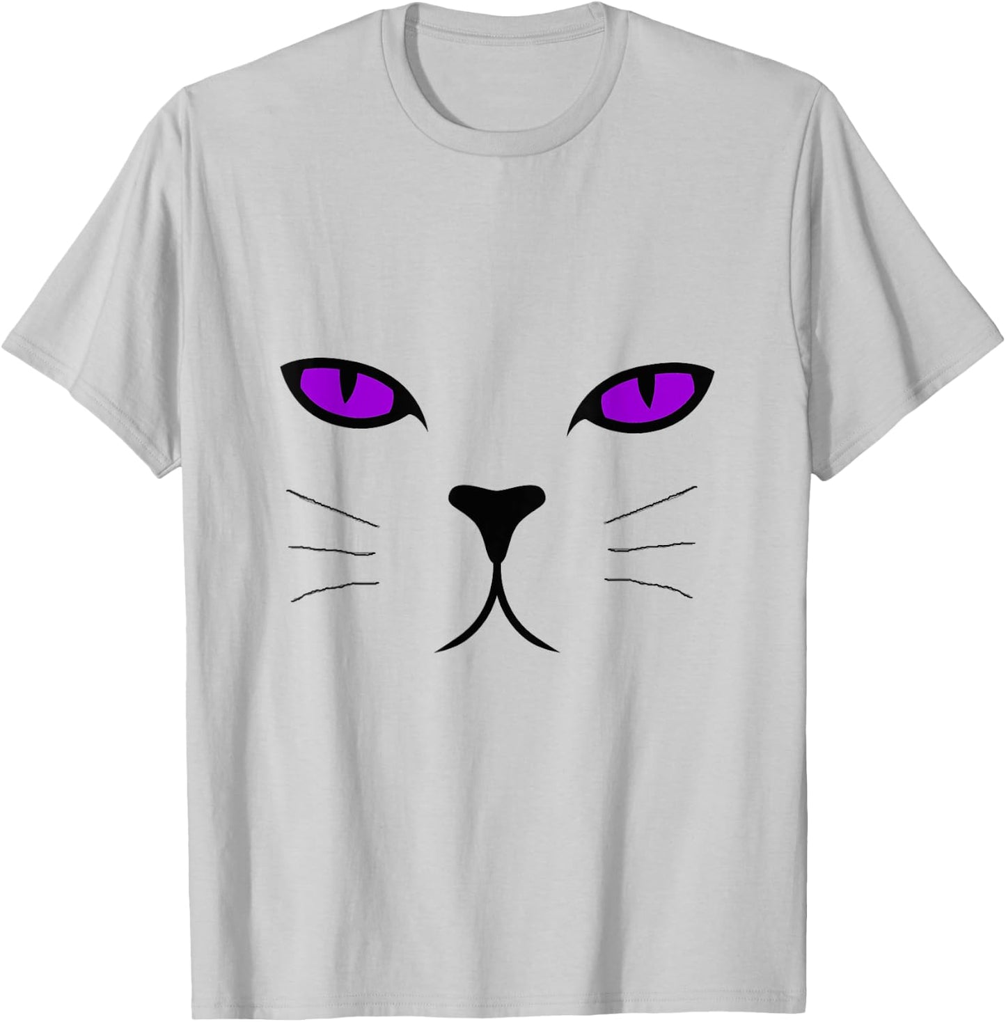 Giant Cat Face Purple Eyes Halloween Costume Shirt Men Women Kids T-Shirt - T-Shirt | Ash