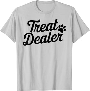 Treat Dealer Funny Dog Lover Pet Owner Treat Dealer Pawprint Women Girls Kids T-Shirt - T-Shirt | Ash