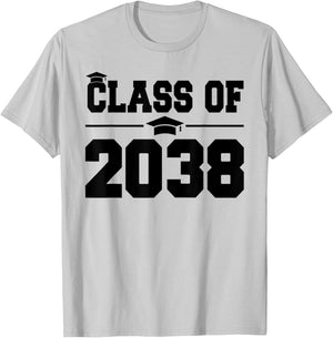 Kindergarten Class of 2038 Grow With Me First Day of School T-Shirt - T-Shirt | Ash