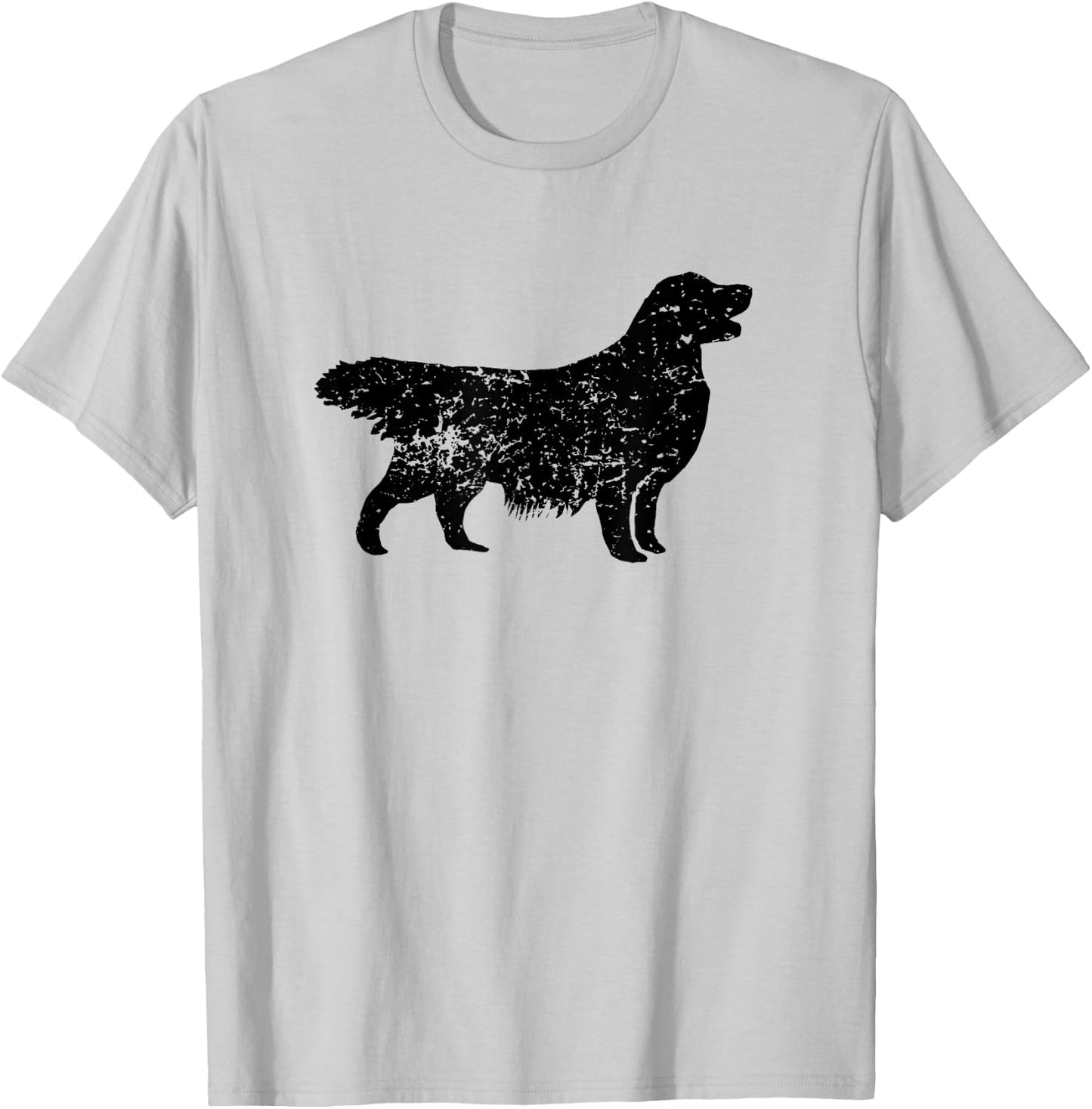 Distressed Golden Retriever Silhouette Dog Owner Men Women Girls Kids T-Shirt - T-Shirt | Ash
