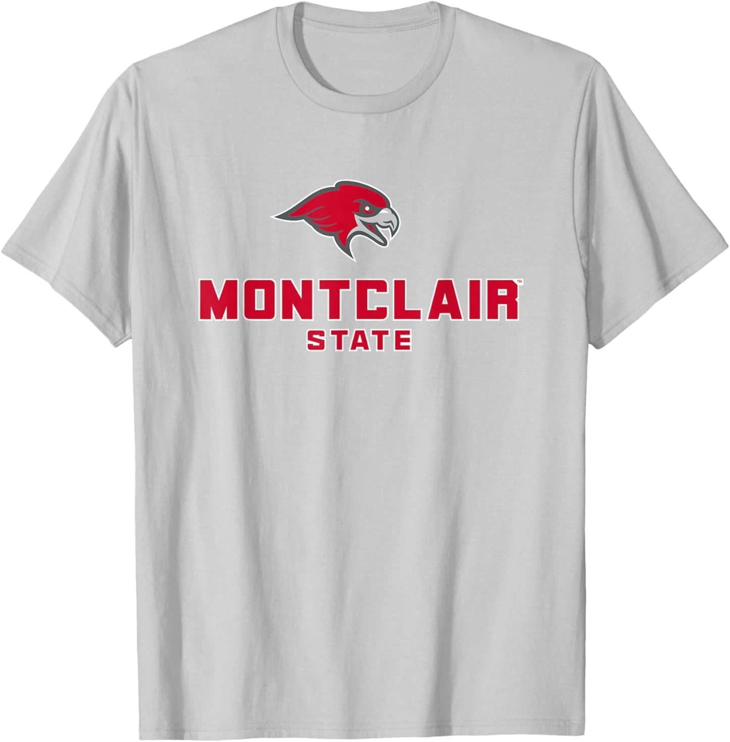 Montclair State University Red Hawks Stacked Logo T-Shirt - T-Shirt | Ash