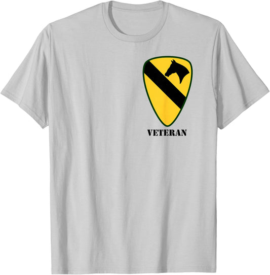 1st Cavalry Shirt - 1st CAV Shirt - Veteran (White) 1.5X T-Shirt - T-Shirt | Ash