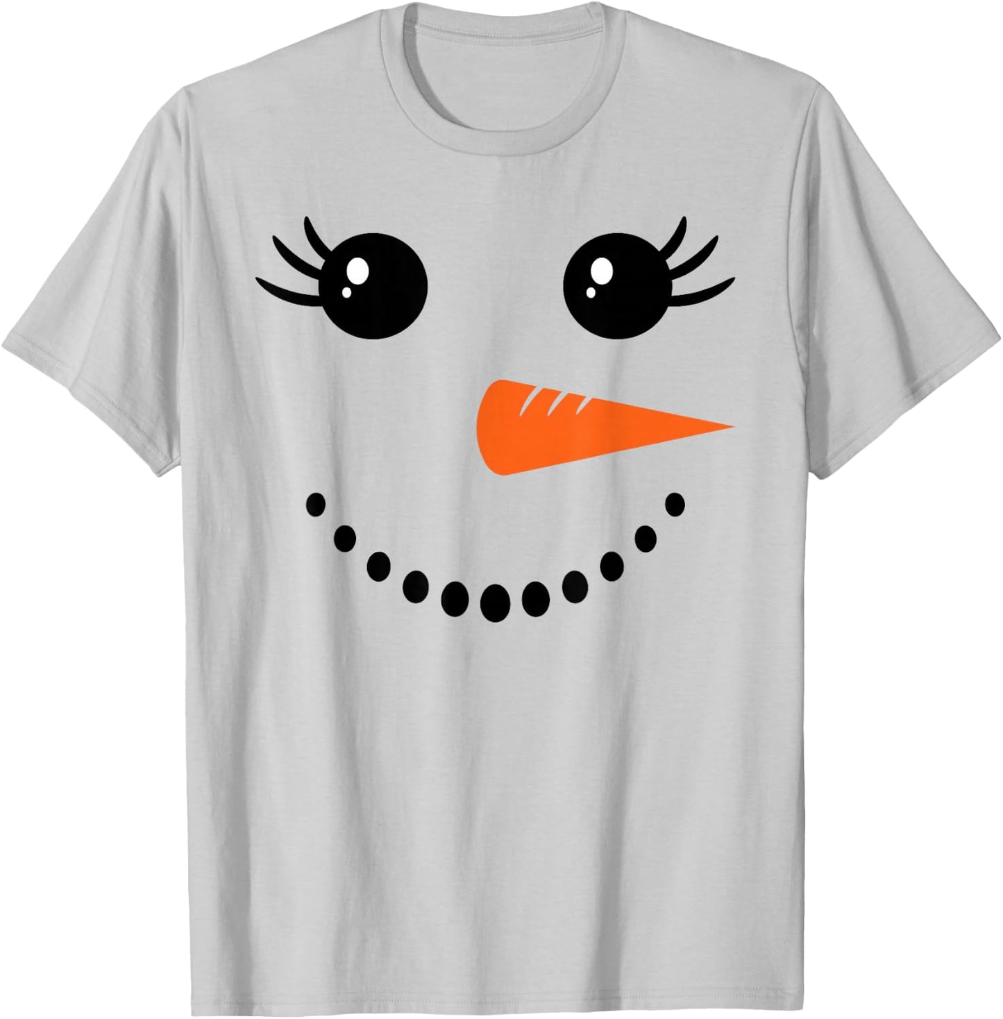 Snowman Girl Face for Girls Christmas Winter T-Shirt - T-Shirt | Ash
