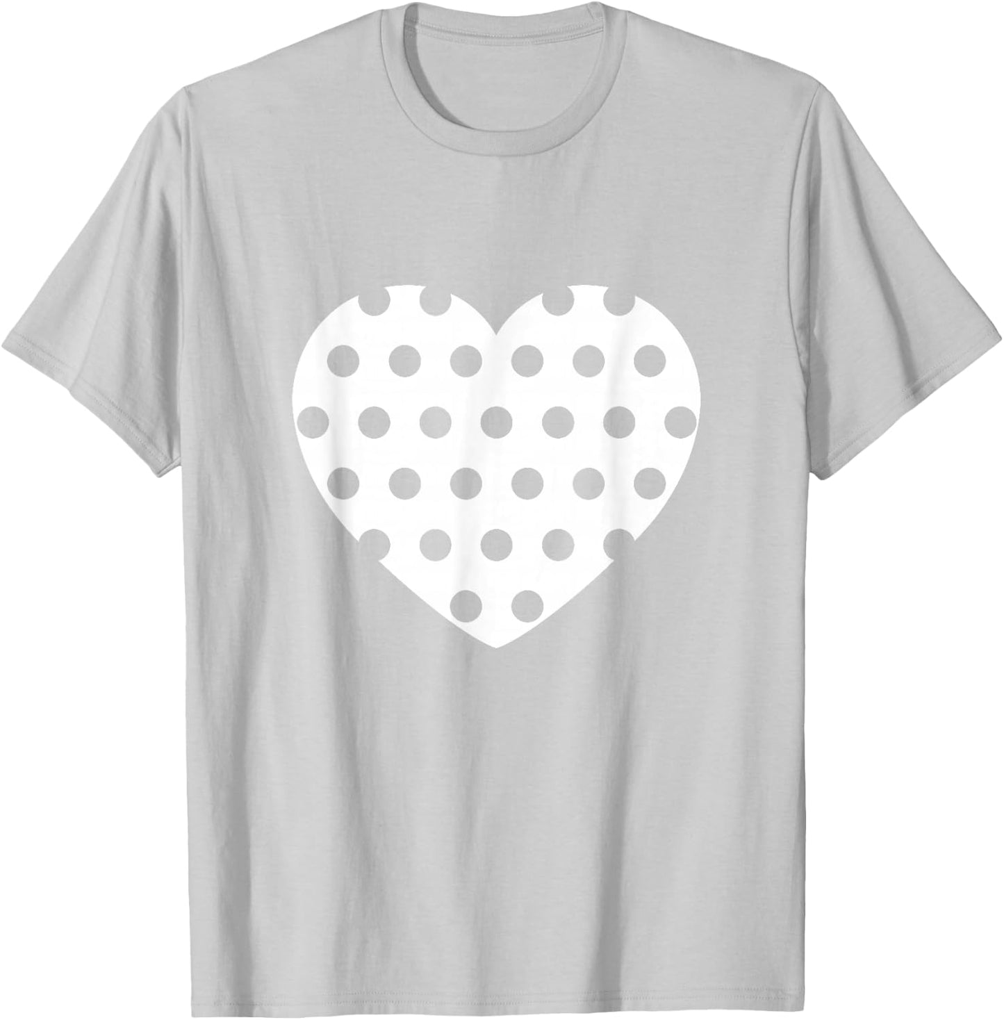 Polka Dots Heart T-Shirt - T-Shirt | Ash