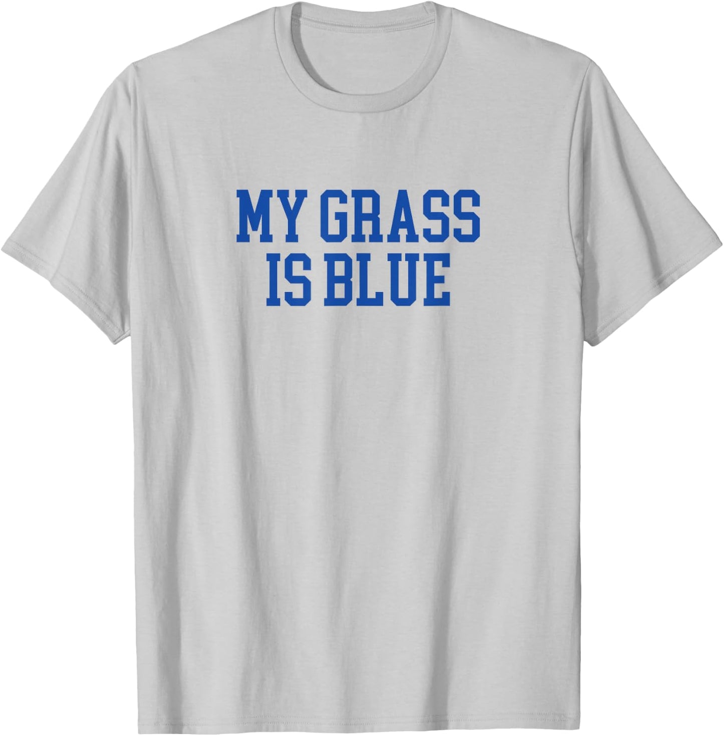 My Grass Is Blue - Simple Minimalist Retro Bluegrass T-Shirt - T-Shirt | Ash