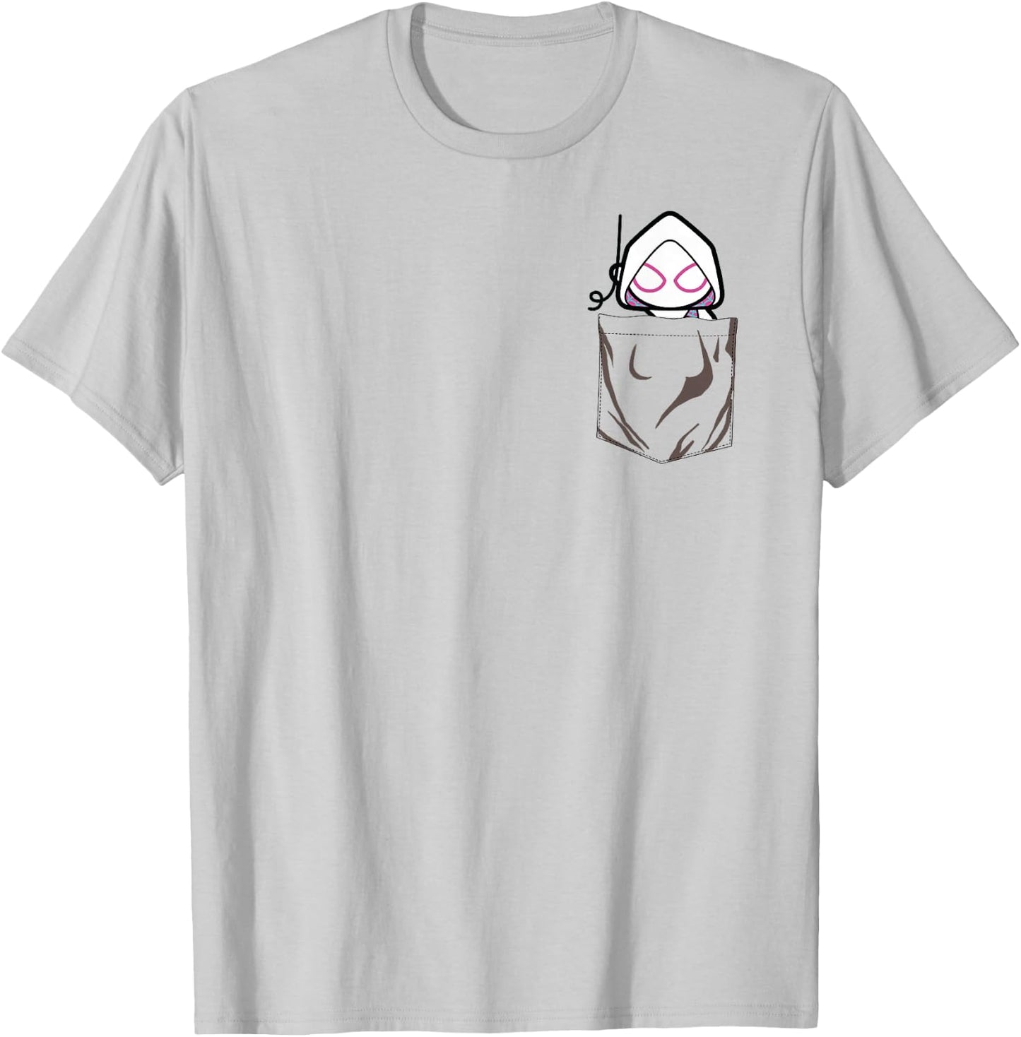 Marvel Spider Gwen Left Chest T-Shirt - T-Shirt | Ash