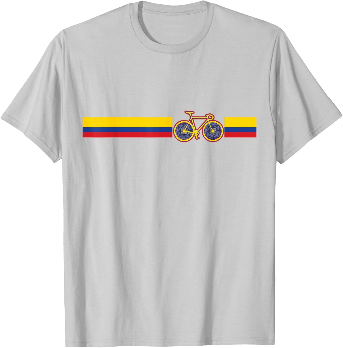 Colombian Cycling Shirt Colombia Flag Cyclist Bicycle Gift T-Shirt - T-Shirt | Ash