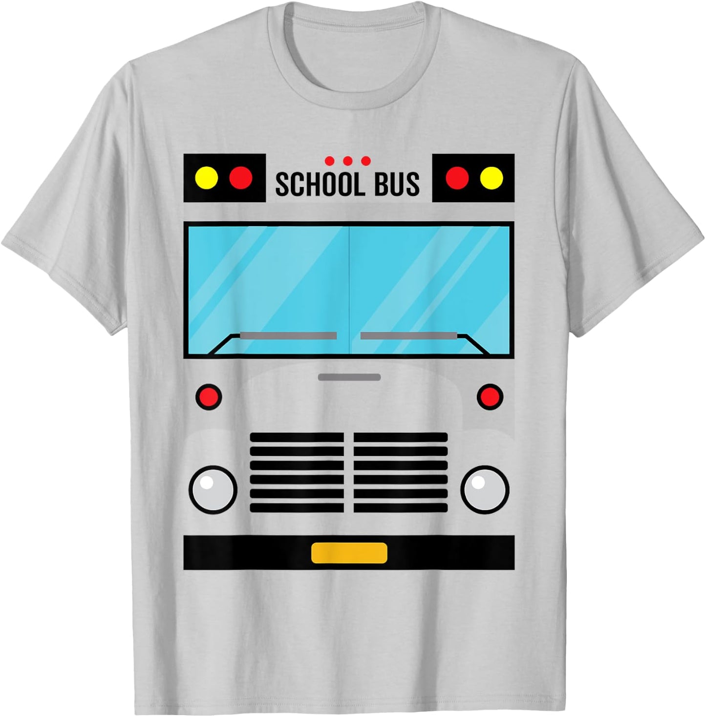 School Bus Costume Simple Halloween Costume Easy Oufit T-Shirt - T-Shirt | Ash