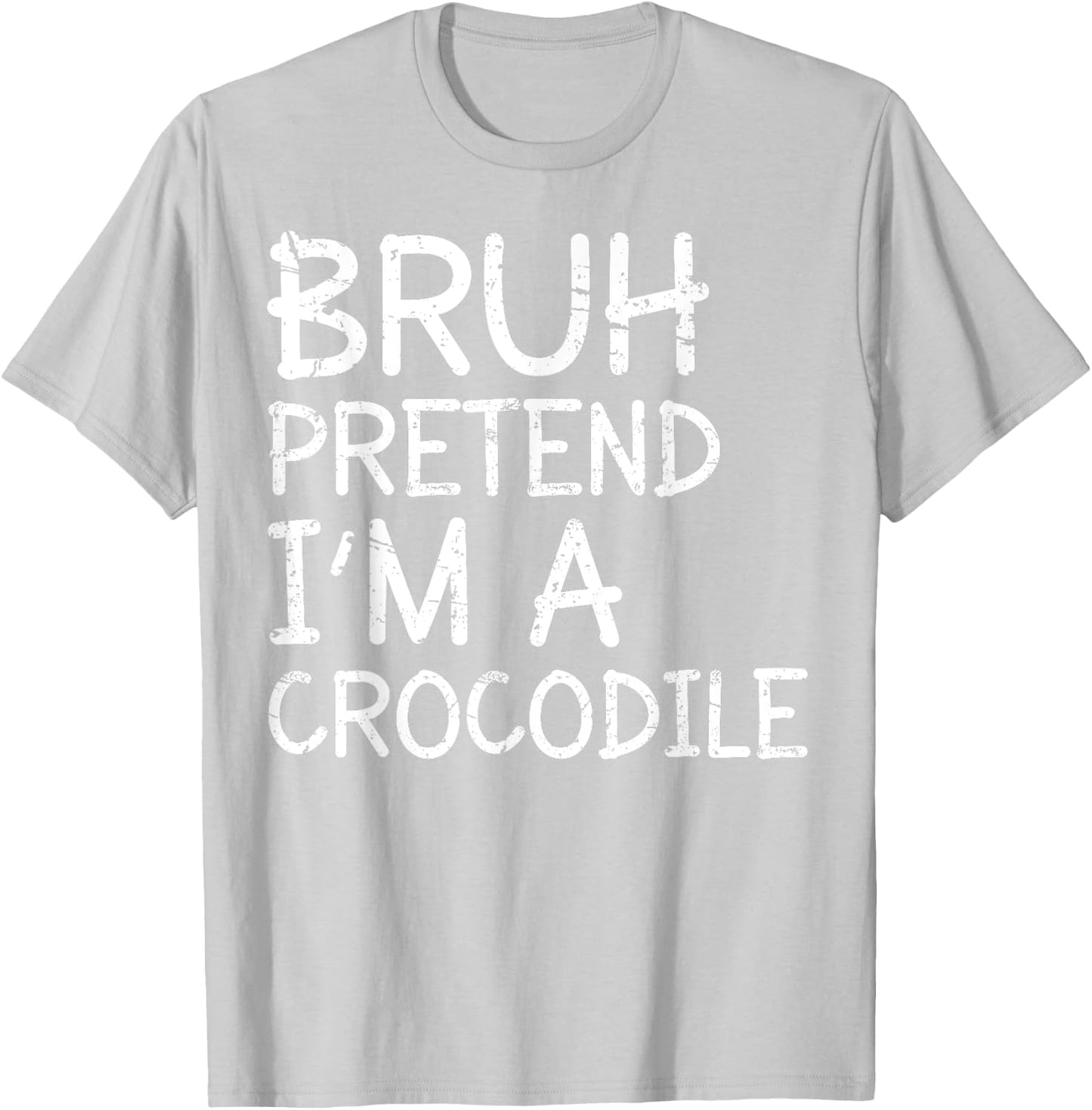 Bruh Pretend Im A Crocodile Lazy Halloween Costume Boys Kids T-Shirt - T-Shirt | Ash