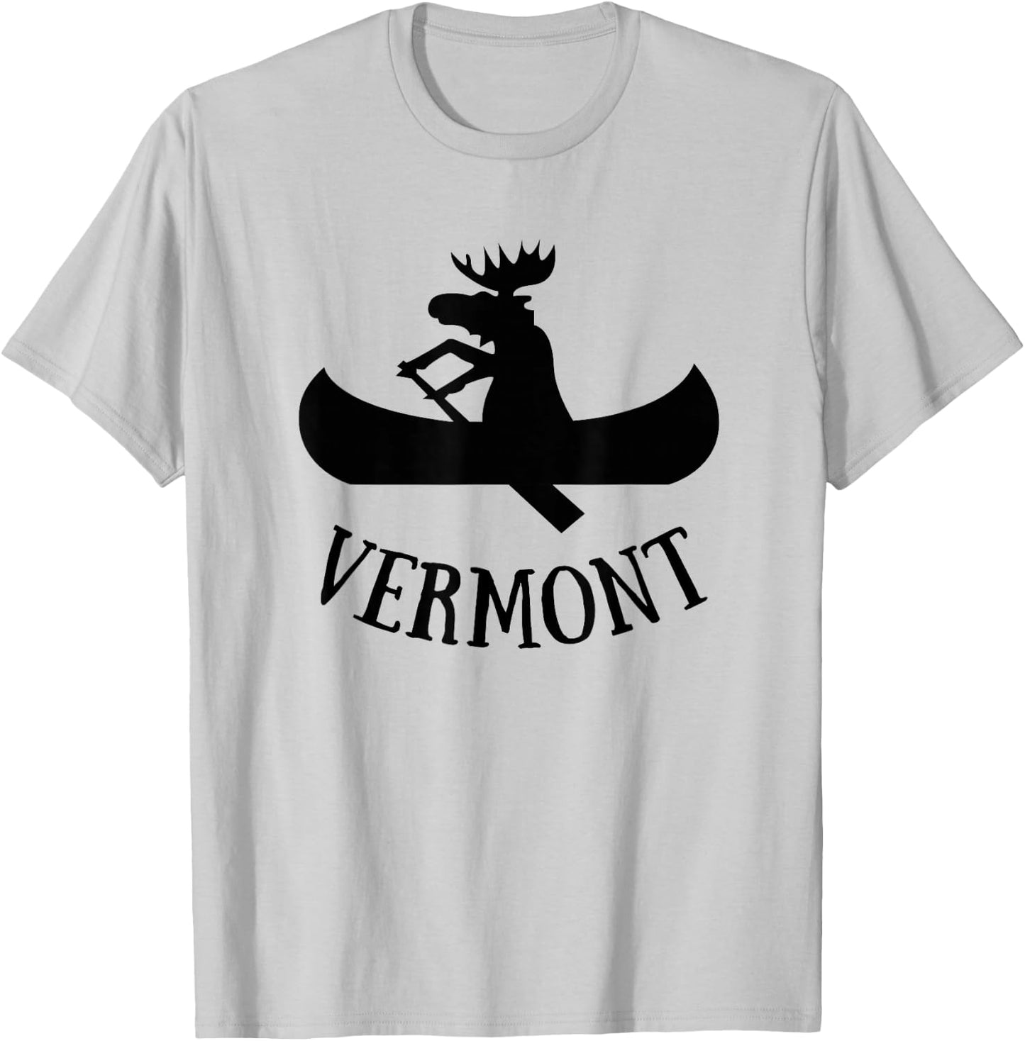 Vermont | Moose Canoe Vacation t Shirt T-Shirt - T-Shirt | Ash