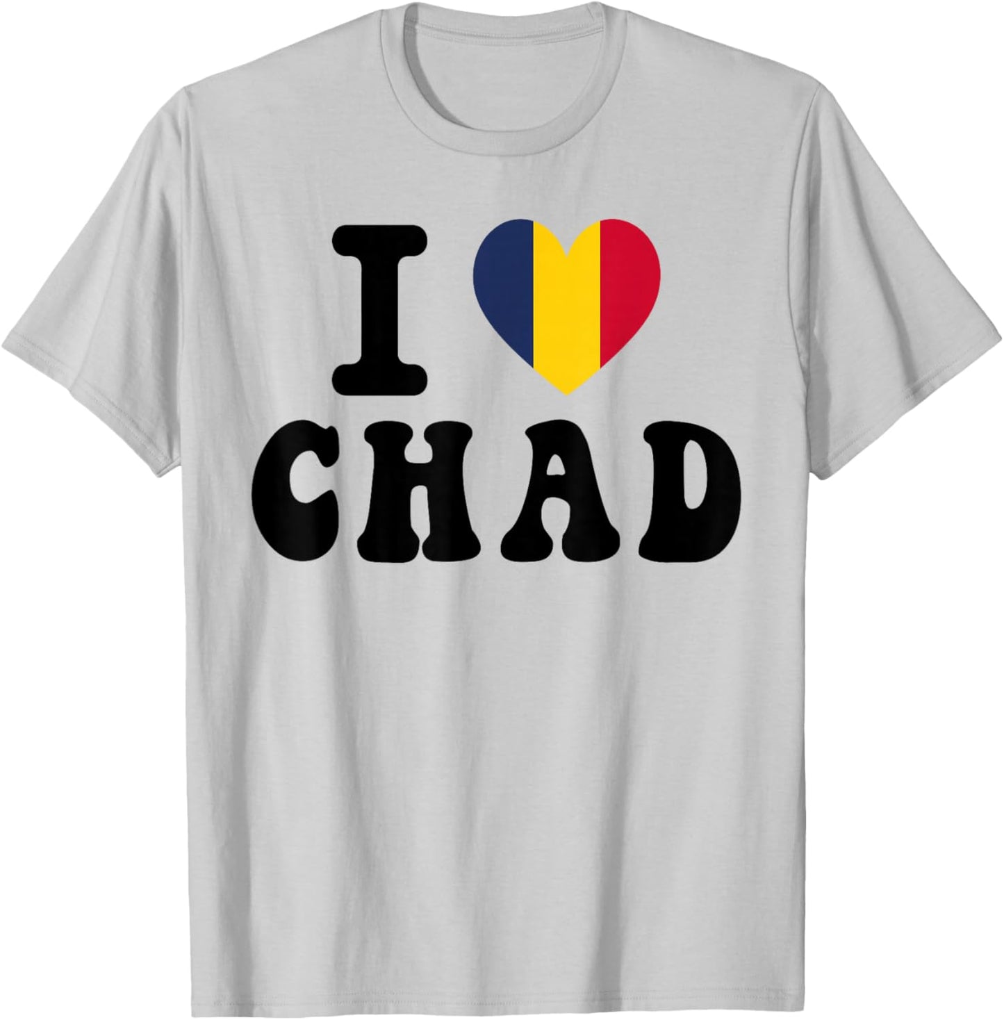 I Love Chad Heart Flag Retro Travel Souvenir T-Shirt - T-Shirt | Ash