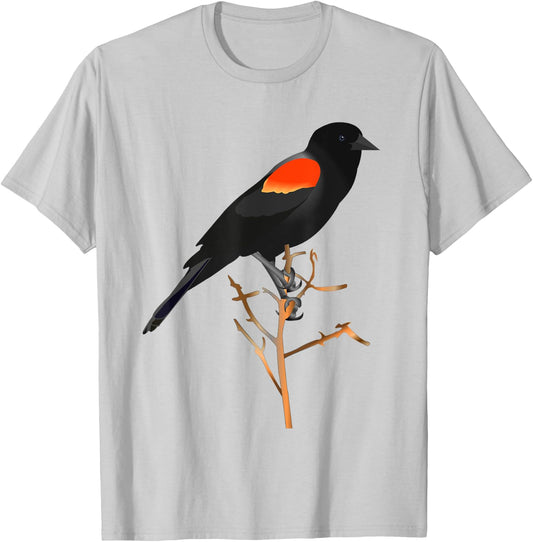 Red-winged blackbird for birdwatchers T-Shirt - T-Shirt | Ash