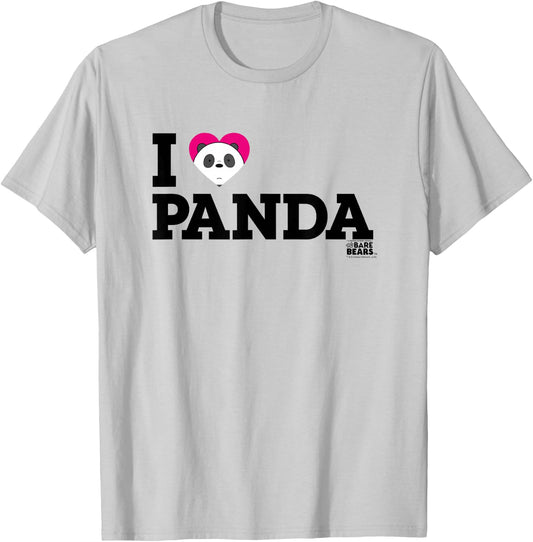 We Bare Bears Heart Panda T-Shirt - T-Shirt | Ash