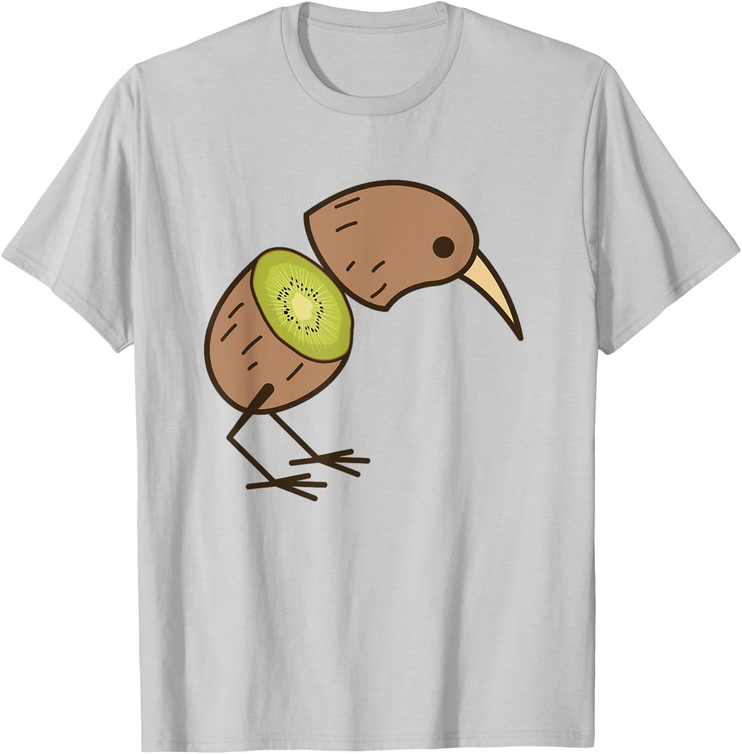 Kiwi Bird Shirt | Cute Fruitarian Fowls Gift T-Shirt - T-Shirt | Ash