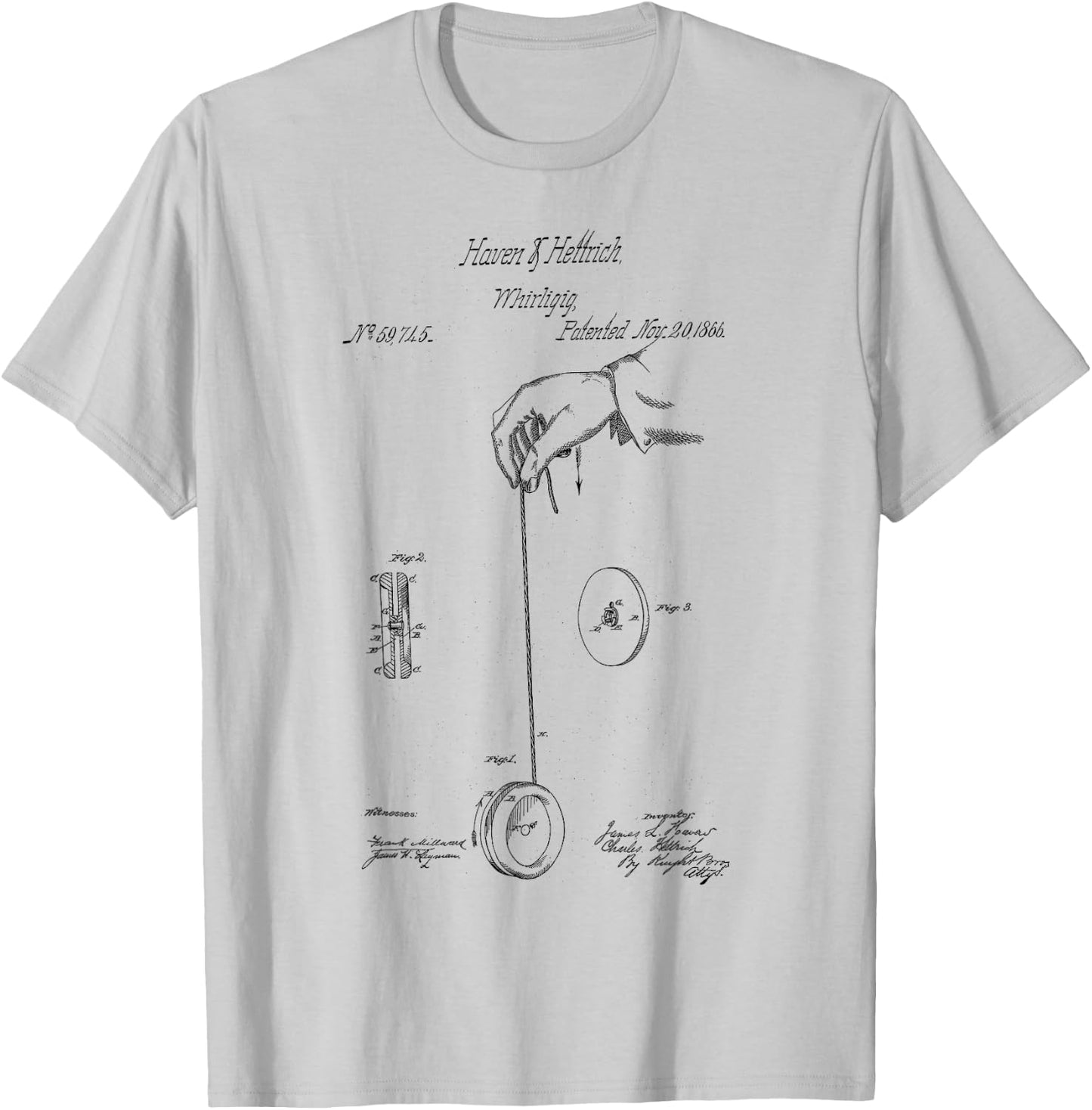 Yoyo Vintage Yo-Yo print patent yoyo player Yo Yo Tricks T-Shirt - T-Shirt | Ash