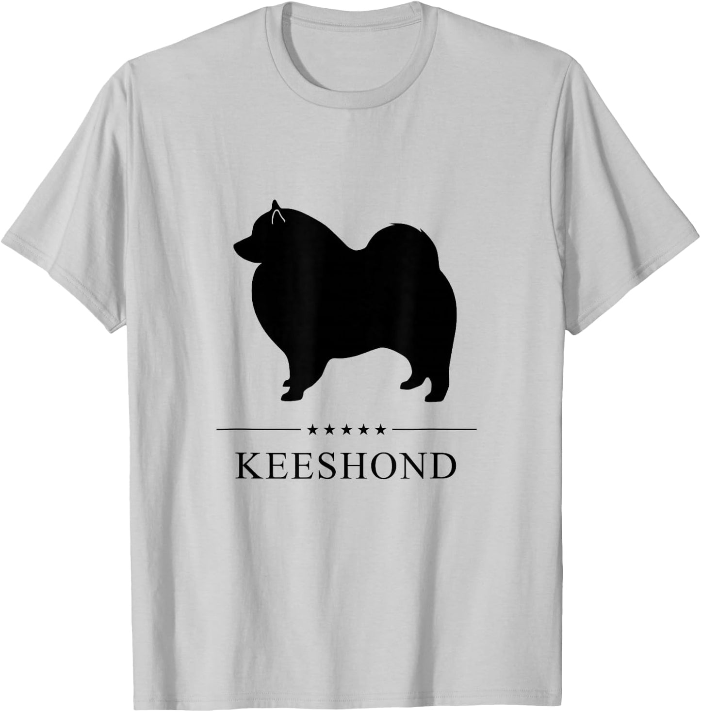 Keeshond Black Silhouette T-Shirt - T-Shirt | Ash