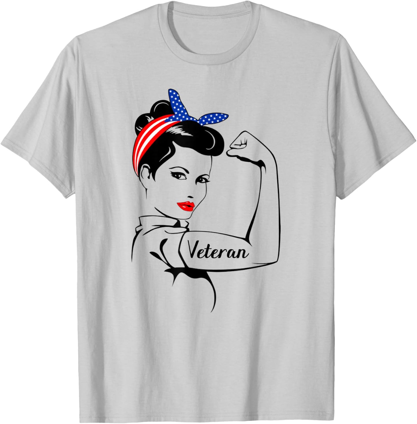 Veteran Rosie The Riveter T Shirt Veterans T-Shirt - T-Shirt | Ash