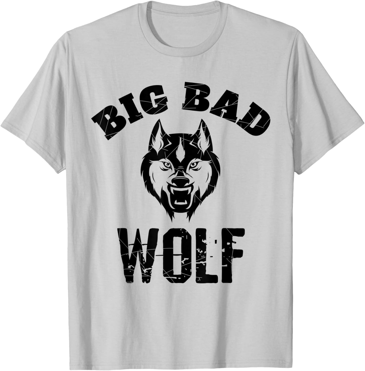 Big Bad Wolf Funny Popular Phrase Vintage Distressed T-Shirt - T-Shirt | Ash