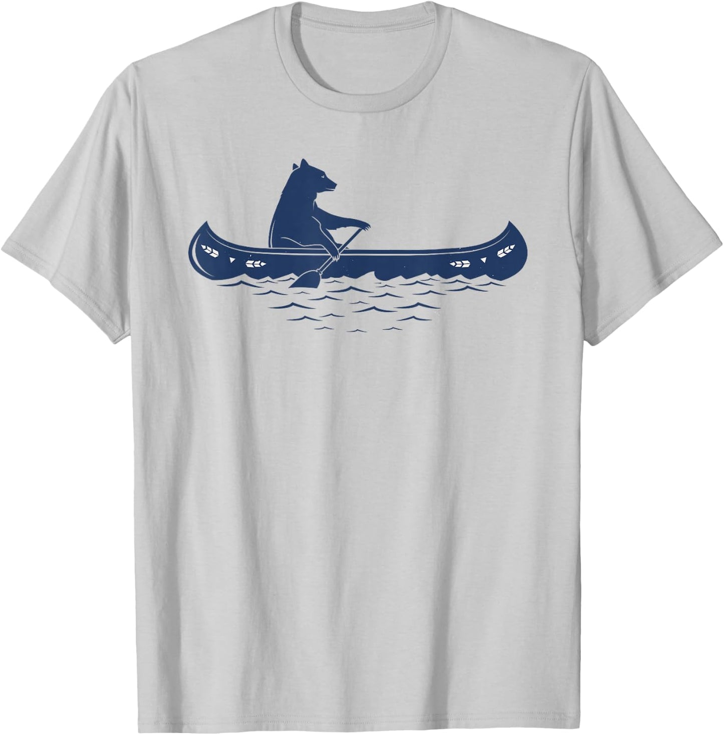 Bear In Canoe Sketch T-Shirt - T-Shirt | Ash