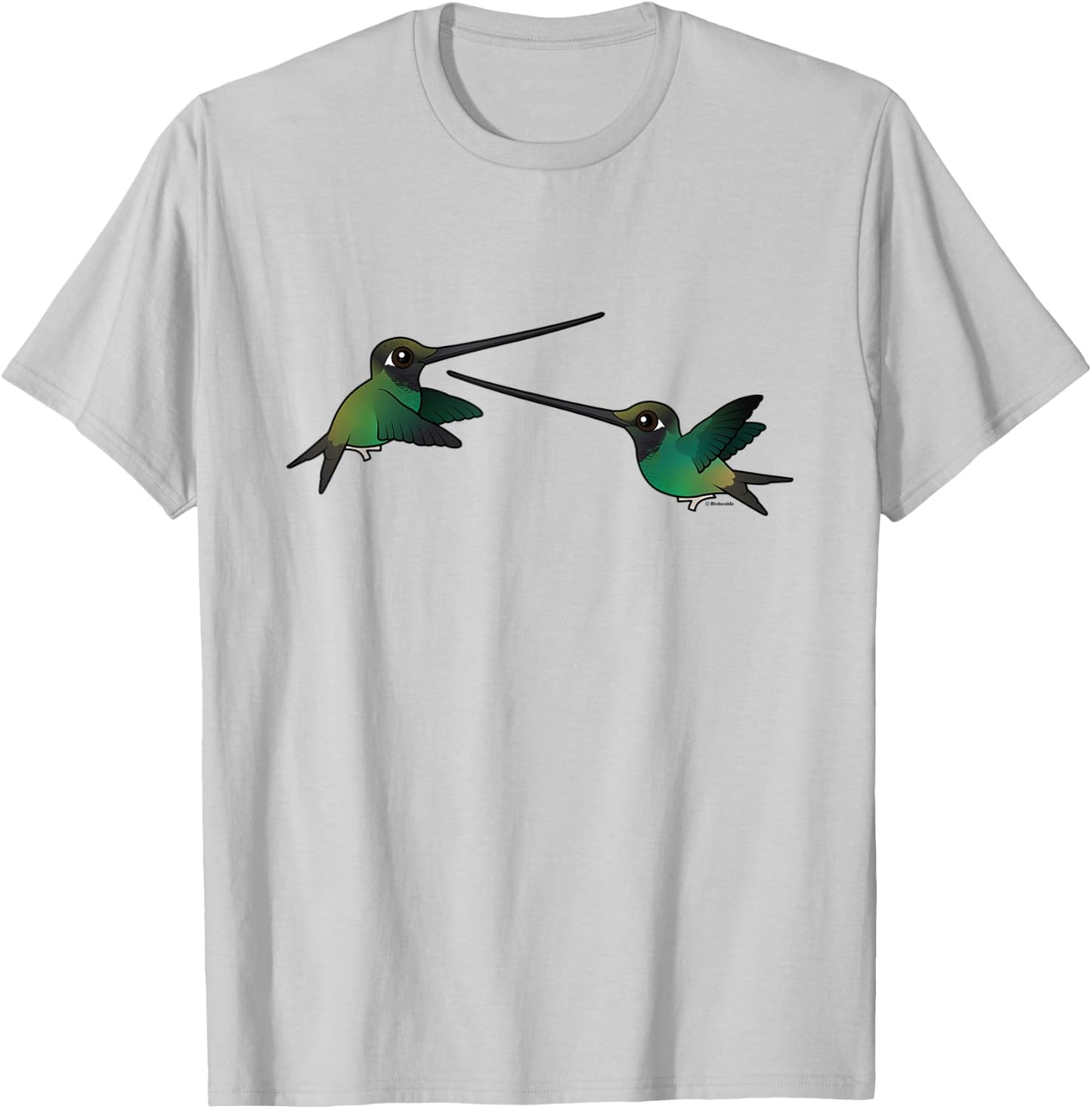 En Garde! Funny Sword-billed Hummingbirds in Battle Gift T-Shirt - T-Shirt | Ash