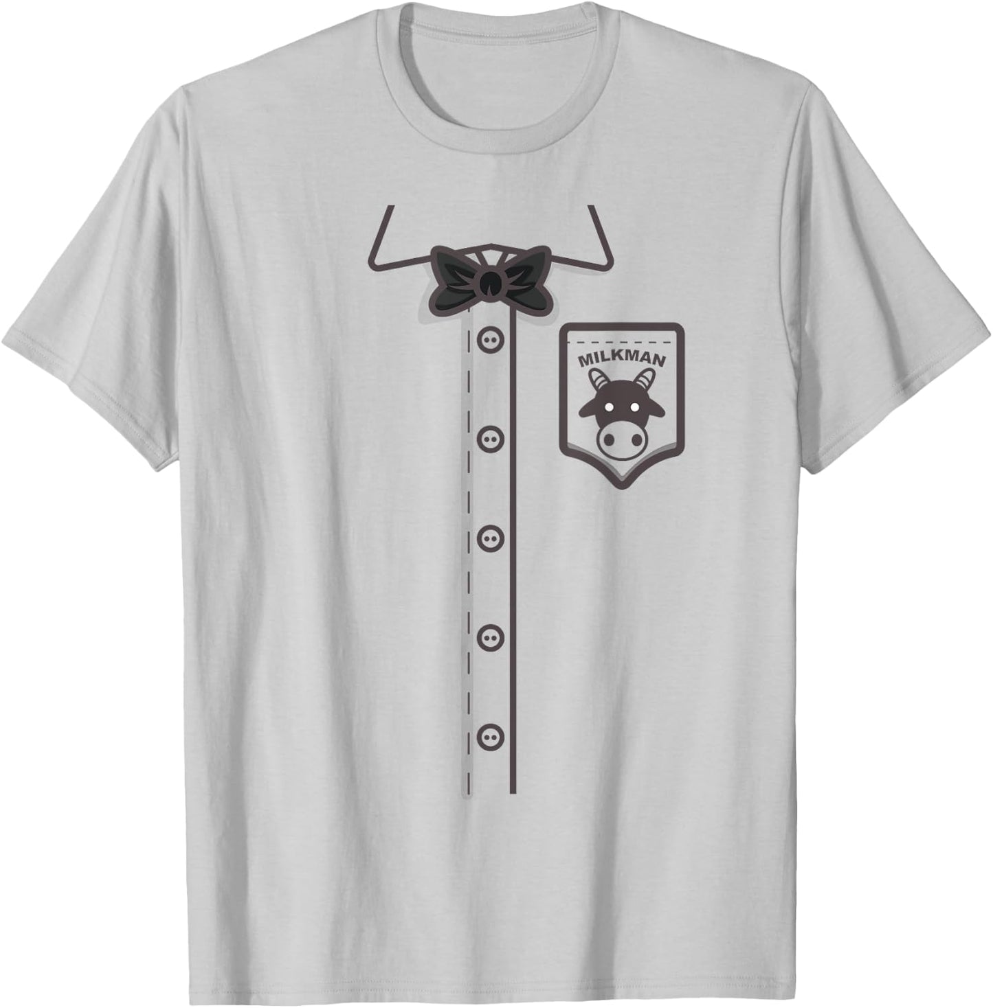 Funny Milkman Halloween Milk Deliveryman Costume Easy Outfit T-Shirt - T-Shirt | Ash
