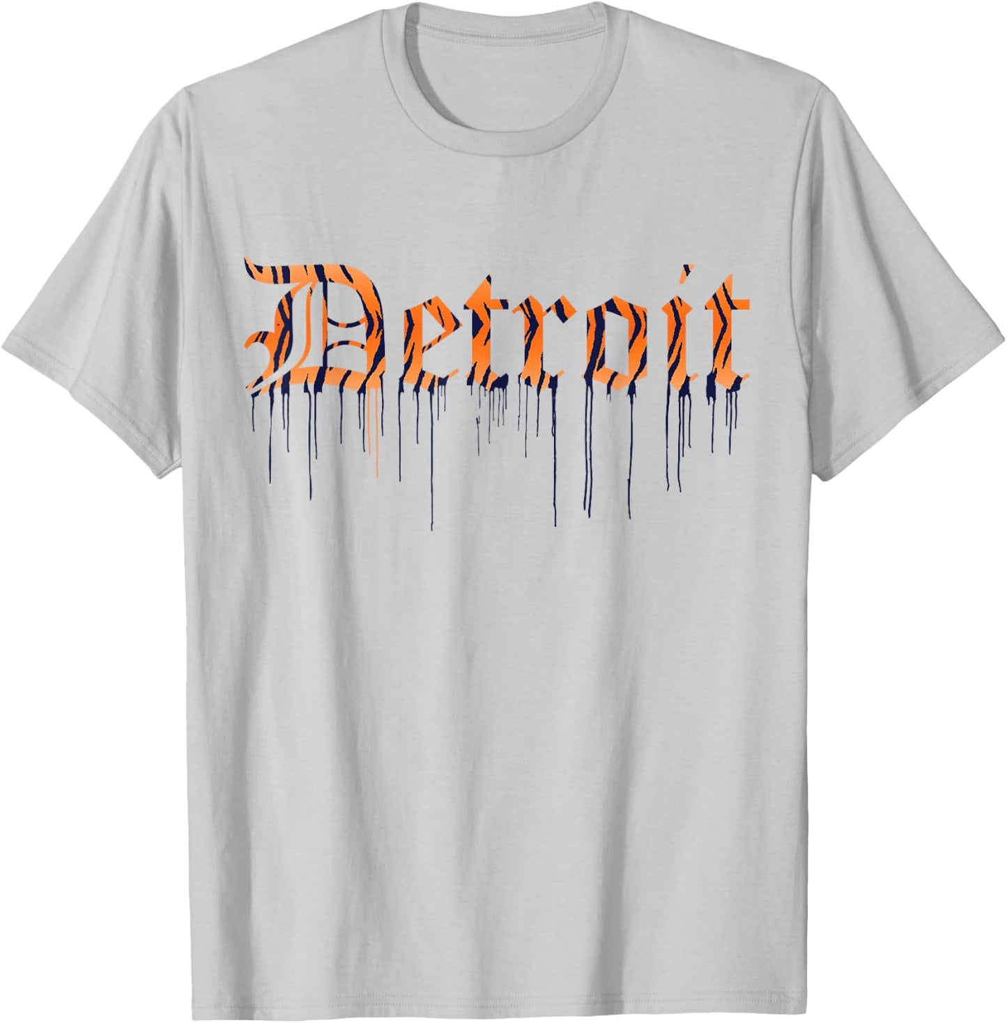Detroit Tiger Paint Drip , Detroit Apparel T-Shirt - T-Shirt | Ash