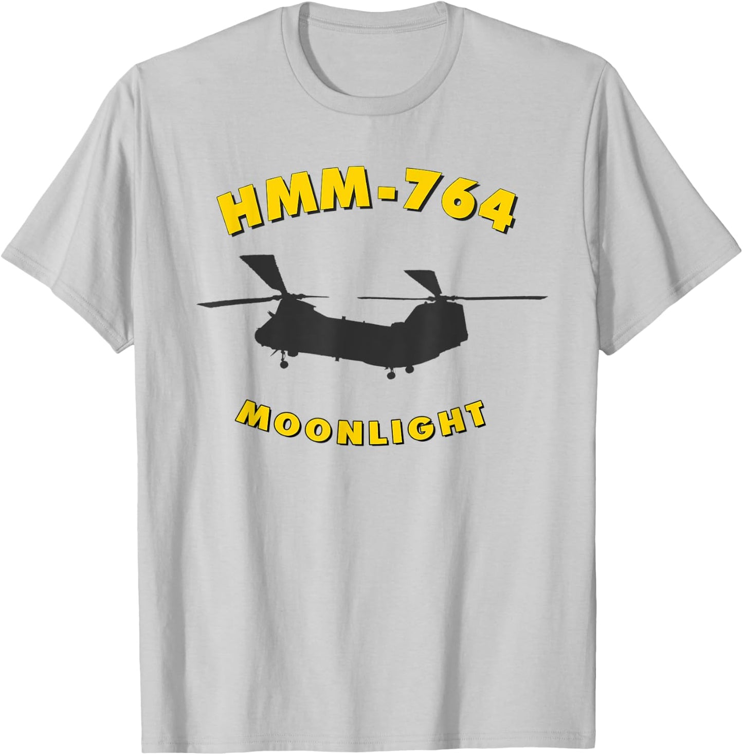 HMM-764 Moonlight Helicopter Squadron CH-46 Sea Knight T-Shirt - T-Shirt | Ash