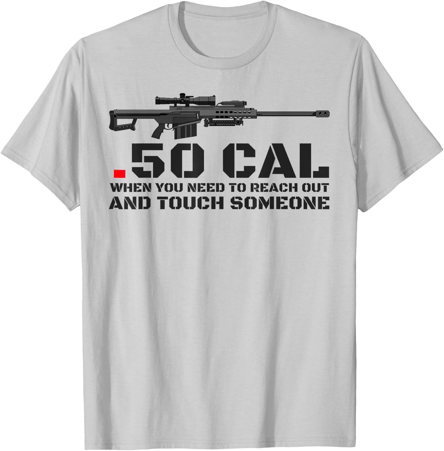 Barrett 50 Cal Gun Love 2nd Amendment Adult Pro Gun T-Shirt - T-Shirt | Ash