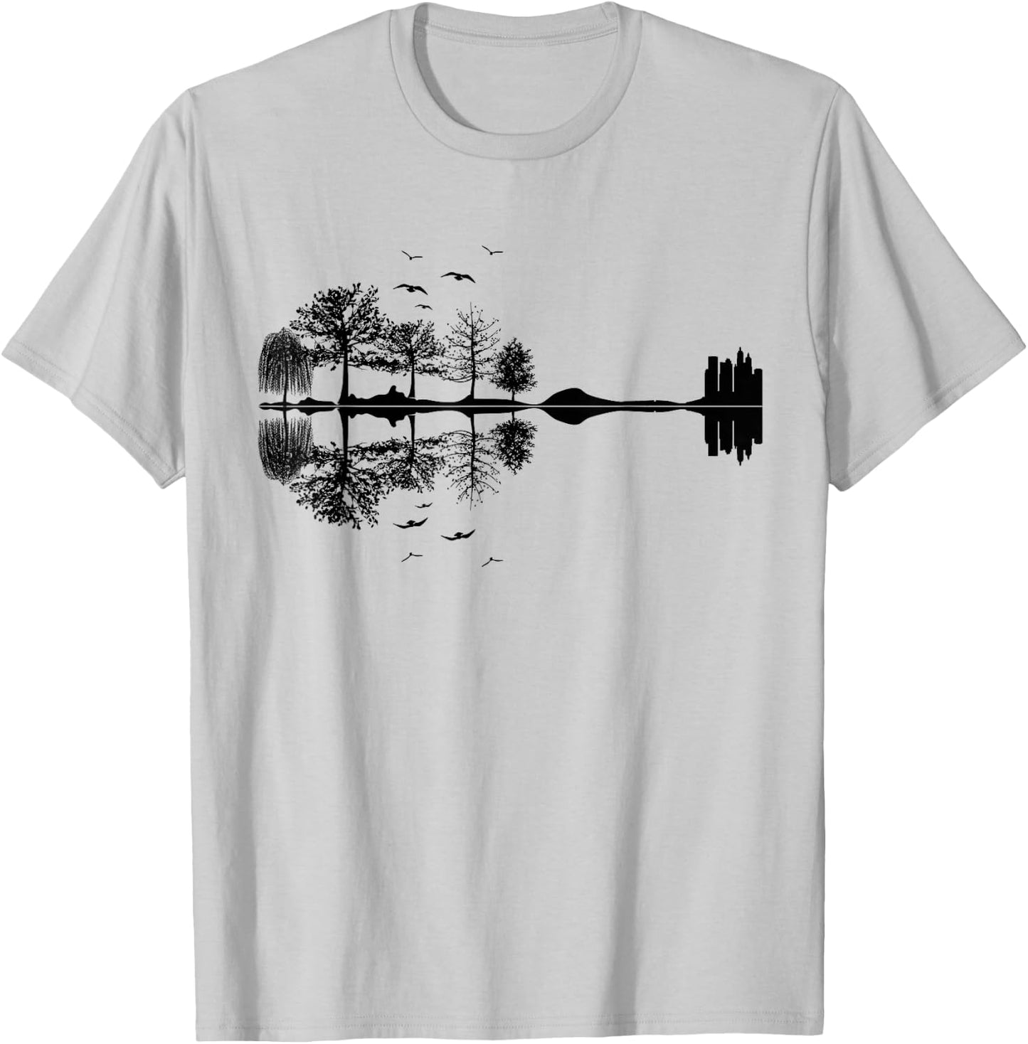 Nature Guitar Shirt | Cute Music Environment Lovers Gift T-Shirt - T-Shirt | Ash