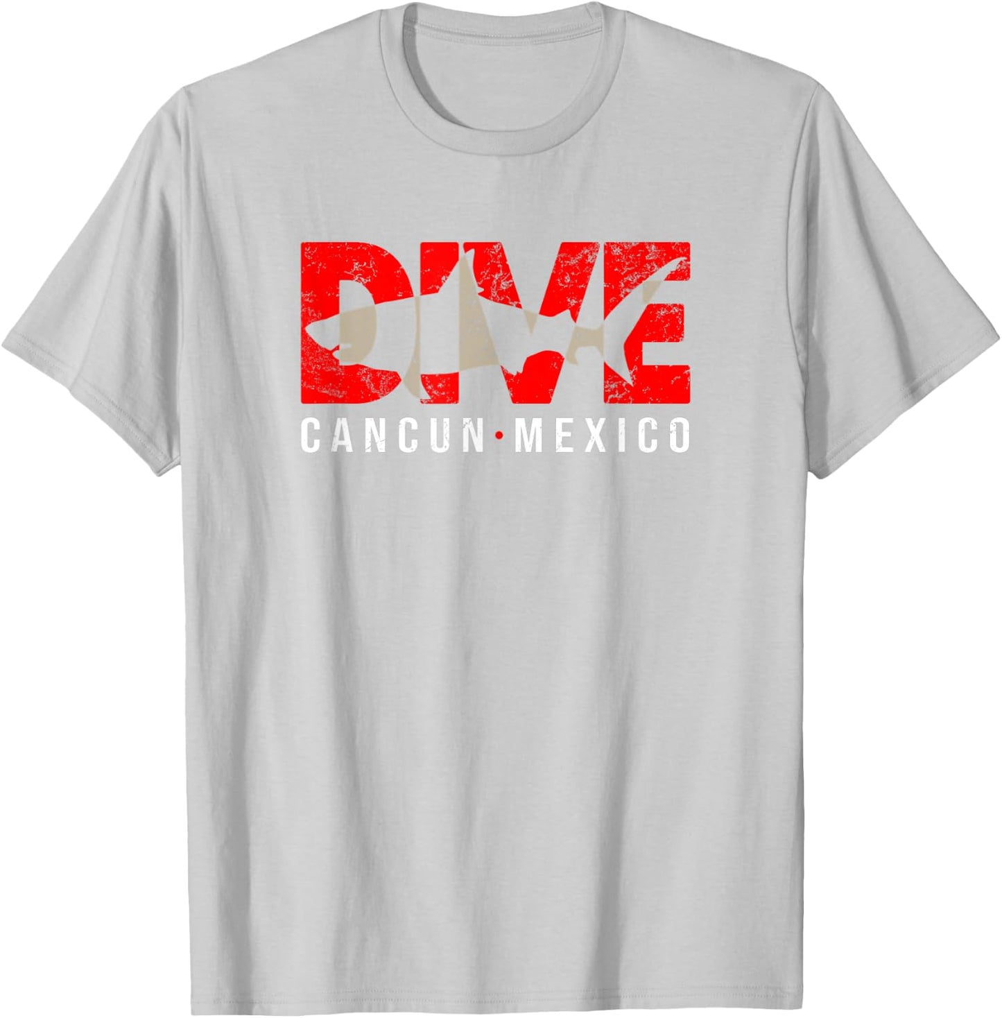 DIVE Cancun Mexico SCUBA DIVING Shark T-Shirt - T-Shirt | Ash