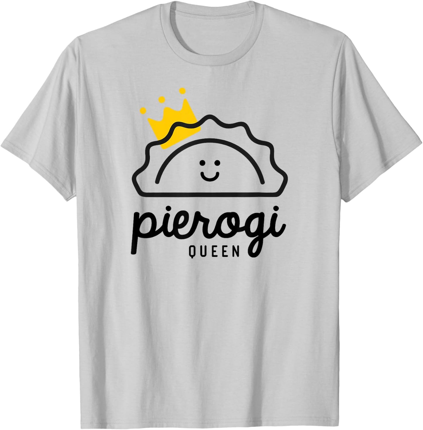 PIEROGI QUEEN | Royal Yellow Crown Polish Food Pierogi Fest T-Shirt - T-Shirt | Ash