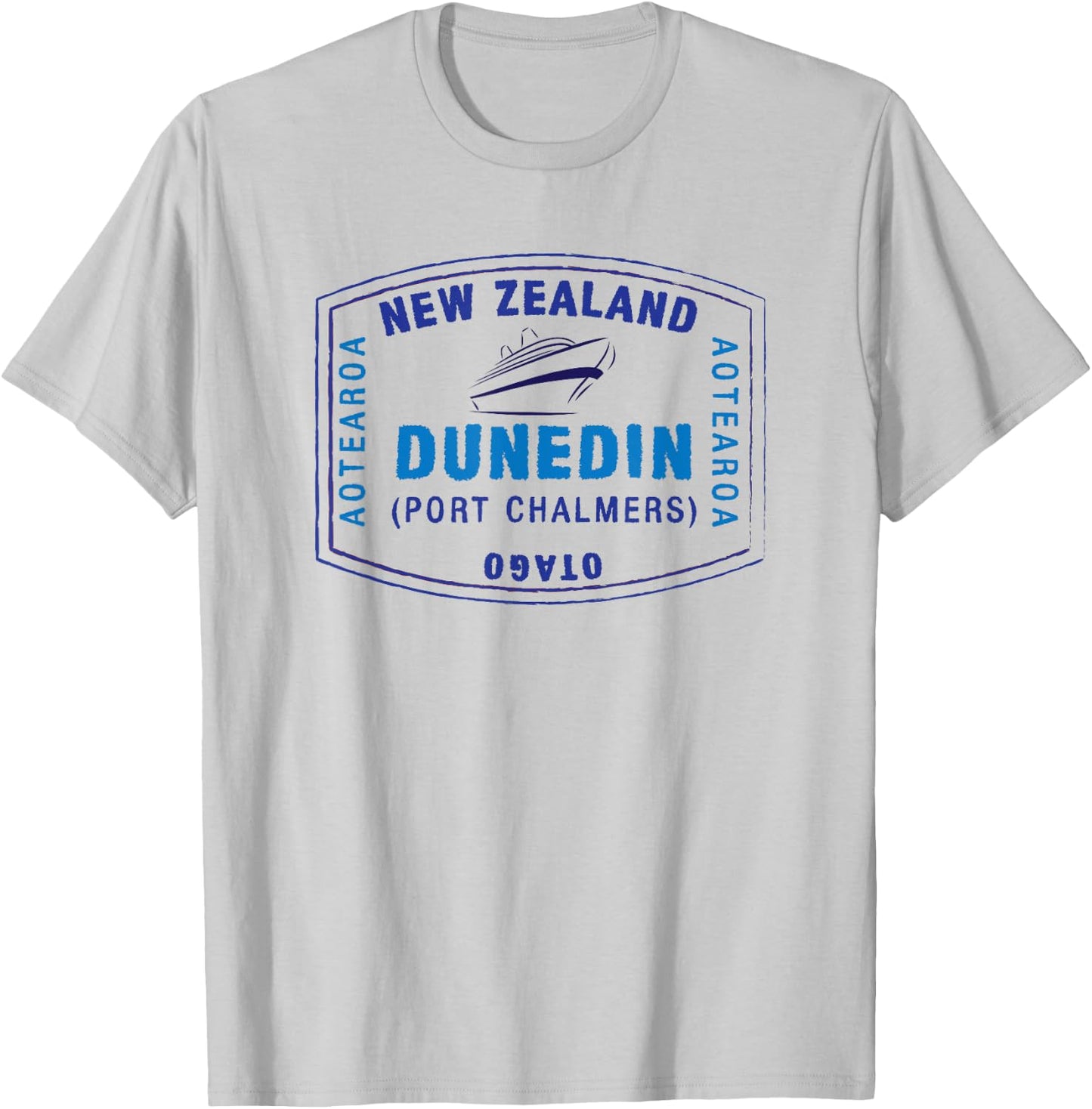 Dunedin New Zealand Passport Stamp Vacation T-Shirt - T-Shirt | Ash